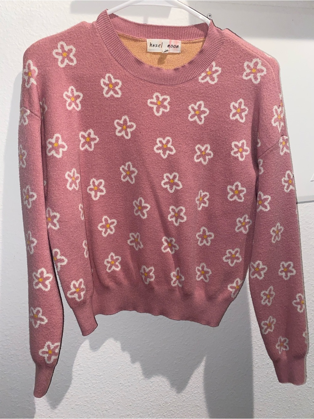 Hazel Moon Pink Floral Crewneck Sweater
